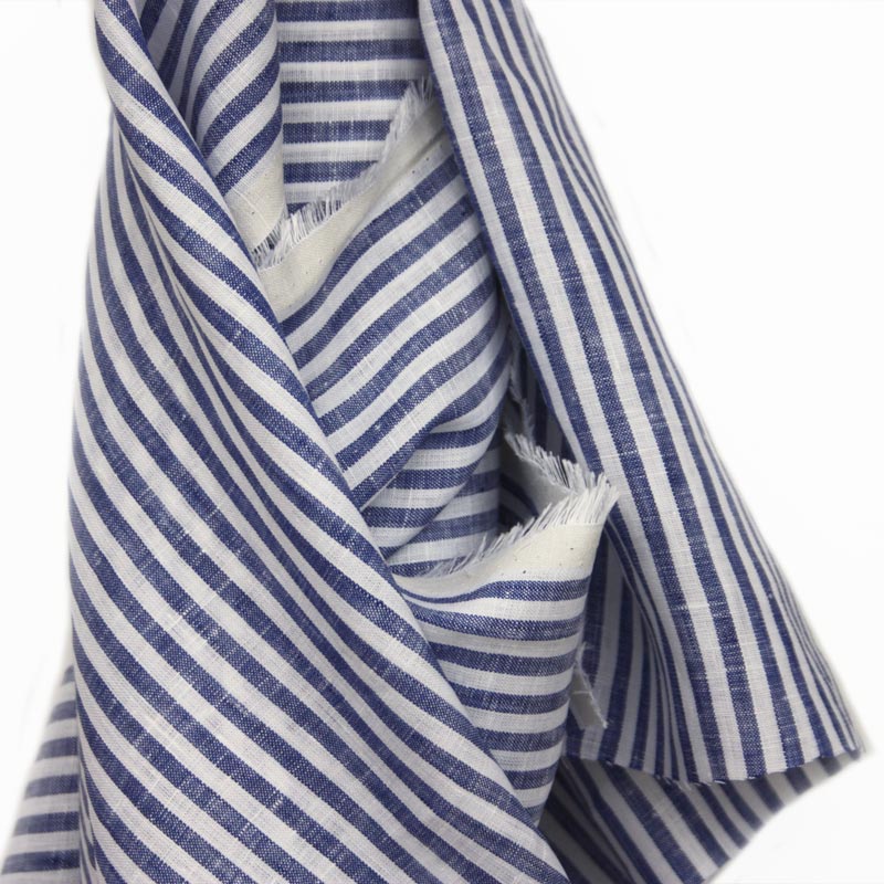 knee length dresses for ladies Striped in sand medium weight linen fabric (190 g/m2) main image 0